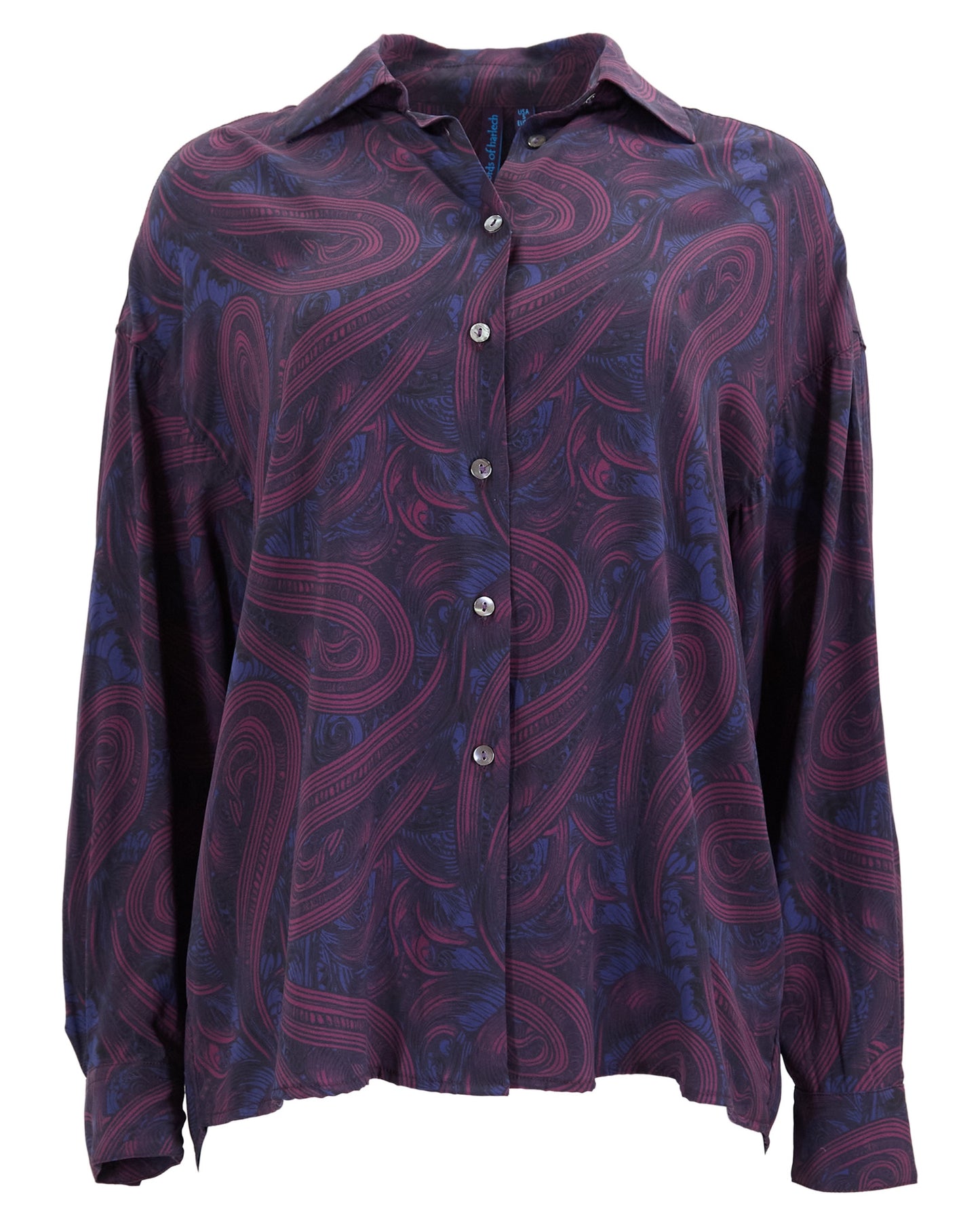 SOPHIE SILK OVERSIZED SHIRT - BADALONA PLUM