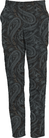 CHARLTON BADALONA PAISLEY ANTHRACITE MEN'S STRETCH TAILORED PANT