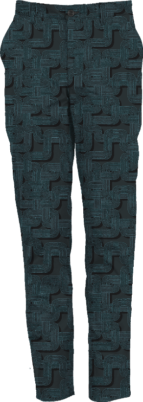 CHARLTON BLONS GEO BLACK MEN'S STRETCH TAILORED PANT
