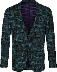 JAQUES BLONS GEO BLACK MEN'S WOOL BLAZER