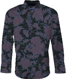 NORMAN GAAL FLORAL BLACK MEN'S PRINTED COTTON LONG-SLEEVE SHIRT