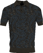 PILGRIM PAISLEY BADALONA BROWNIE MEN'S MERINO SILK CASHMERE POLO SWEATER