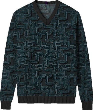 VONN BLONS GEO BLACK MEN'S SWEATER