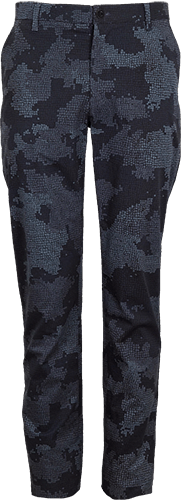 CASPIAN CAMO MOSAIC STRETCH COTTON CHINO PANT - COAL