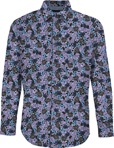 NIGEL TERNBERG FLORAL BROWNIE MEN'S PRINTED COTTON LONG-SLEEVE SHIRT