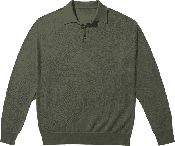 PARKER SAGE MEN'S MERINO WOOL TEXTURED POLO SWEATER