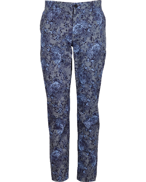 CASPIAN ROMA FLORAL STRETCH COTTON CHINO PANT - FLANNEL