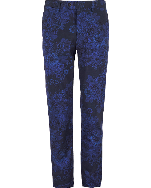 PAXTON MARCO FLORAL TAILORED WOOL PANT - MIDNIGHT