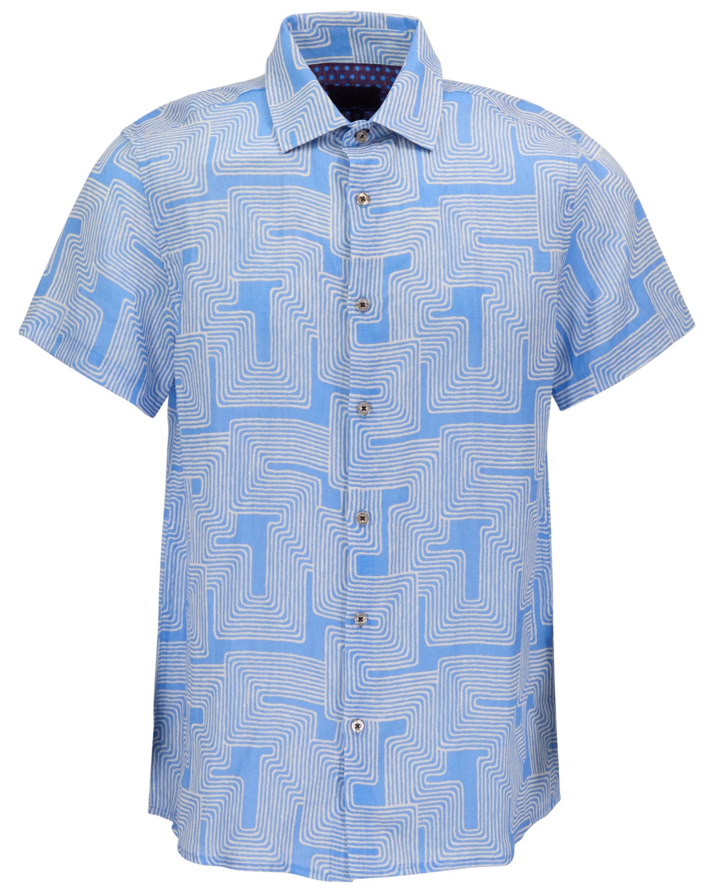 LANDON INTER TWINE BLUE MENS LINEN SHIRT