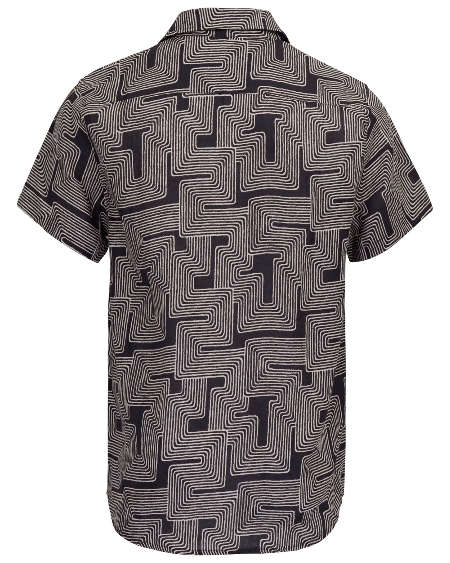 LANDON INTER TWINE BLACK MENS LINEN SHIRT