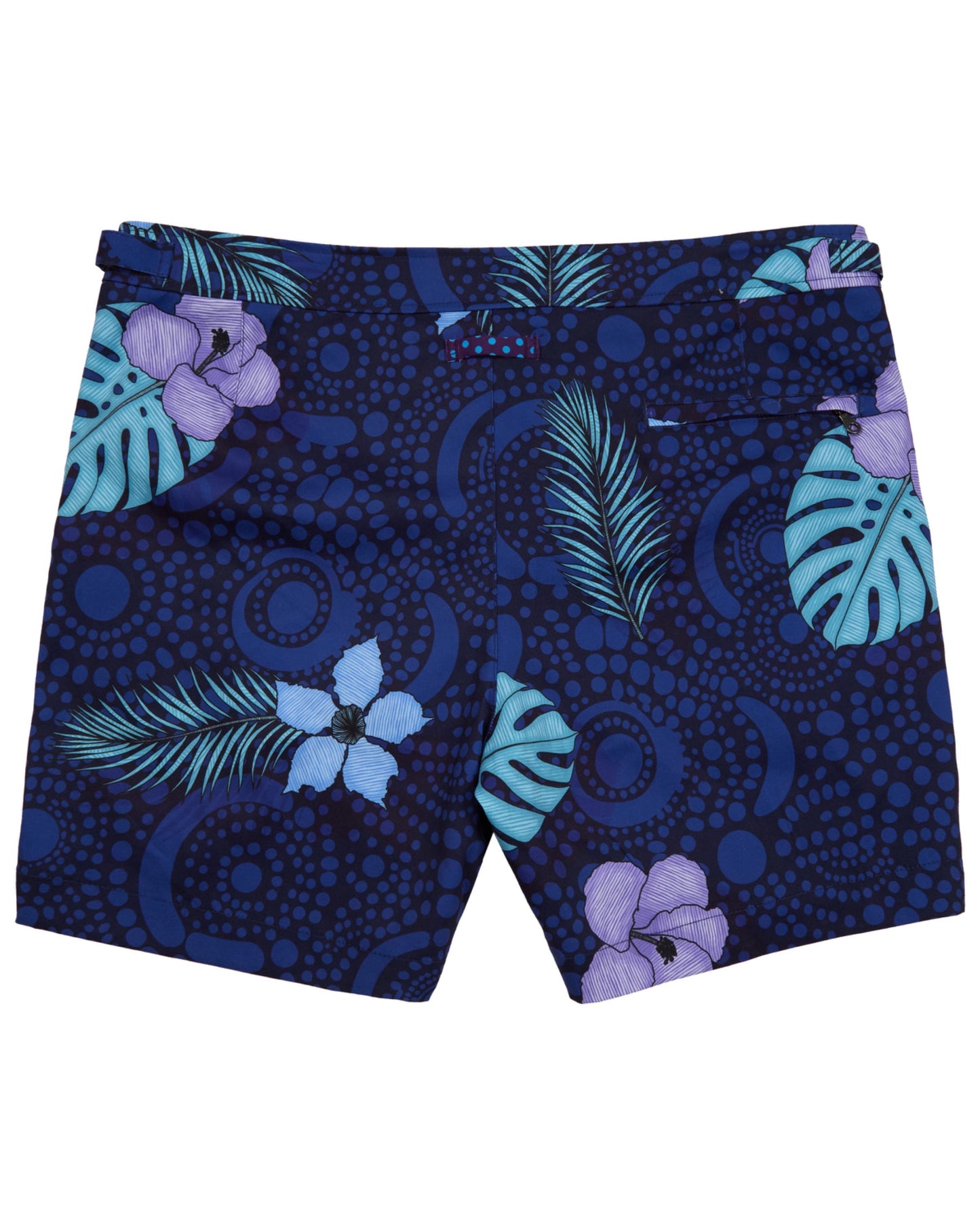 POOL TROPICAL FANTASY NAVY MENS TAILORED SWIM SHORT