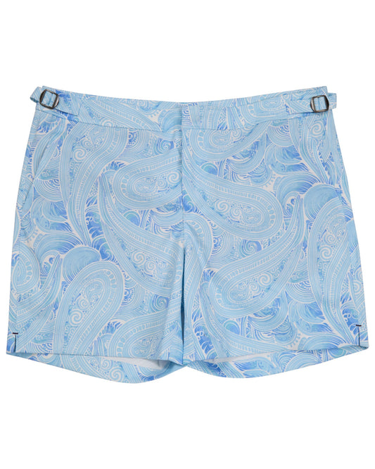 NEPTUNE MARAKESH PAISLEY TEAL MENS TAILORED SWIM SHORT
