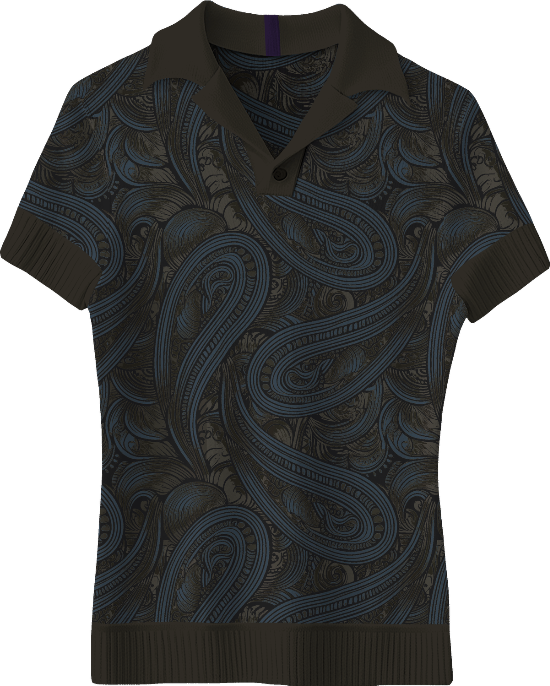 JESSICA PAISLEY BADALONA BROWNIE WOMEN'S MERINO SILK CASHMERE SWEATER POLO