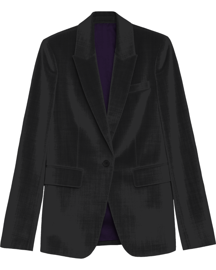JOLENE BLACK WOMEN'S VELVET TAILORED JACKET