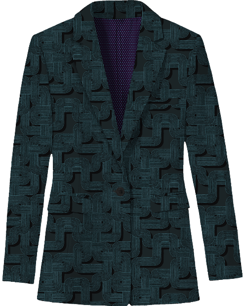 JULIA BLONS GEO BLACK WOMEN'S WOOL TAILORED JACKET