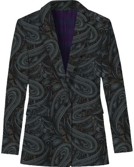 JULIA PAISLEY BADALONA SMOKE WOMEN'S WOOL TAILORED JACKET
