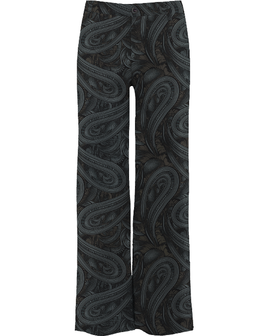 PHEOBE PAISLEY BADALONA SMOKE WOMEN'S WOOL STRAIGHT-LEG PANT