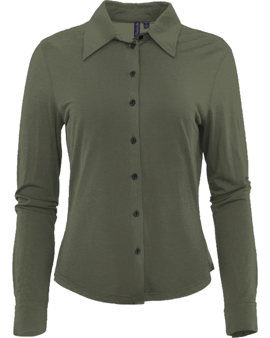 SCARLET SAGE WOMEN'S MERINO JERSEY LONG-SLEEVE SHIRT