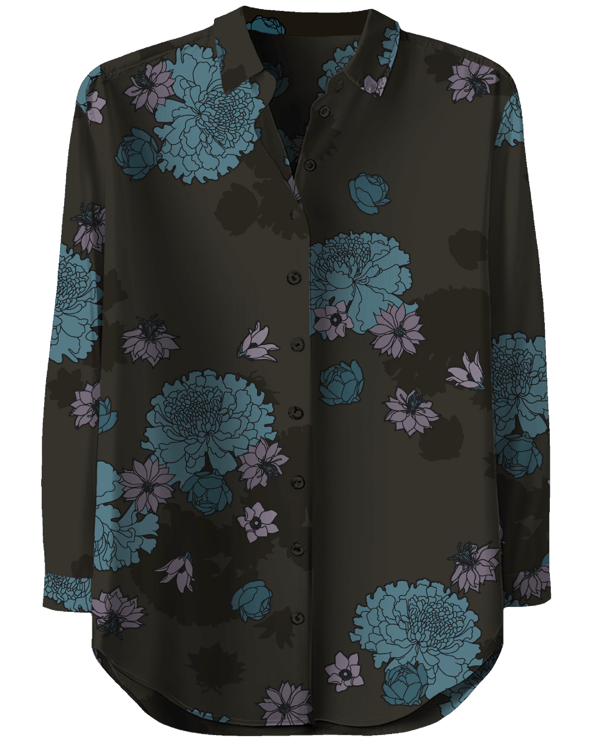 SOPHIE WINTER FLORAL BROWNIE WOMEN'S LONG-SLEEVE SHIRT