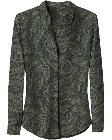 SUTTON PAISLEY BADALONA SAGE WOMEN'S STRETCH SILK LONG-SLEEVE SHIRT