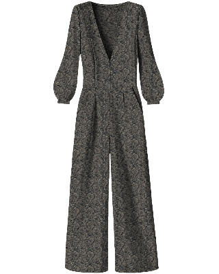 JILL MAURICE PAISLEY SMOKE WOMEN'S STRETCH TENCEL JUMPSUIT
