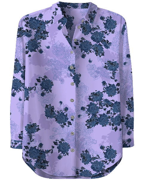 SERENITY LANS FLORAL LAVENDER WOMEN'S JERSEY TOP