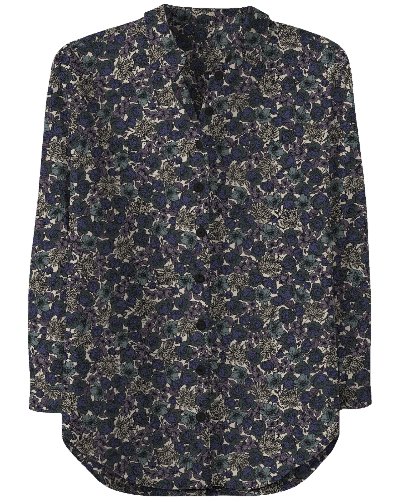 SERENITY TERNBERG FLORAL BLACK WOMEN'S JERSEY TOP