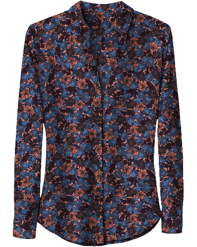 STEPHANIE TERNBERG FLORAL AMBER 4 WOMEN'S LYOCELL STRETCH LONG-SLEEVE SHIRT