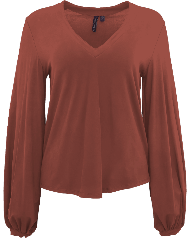 VAL SPICE WOMEN'S LYOCELL STRETCH V-NECK TOP