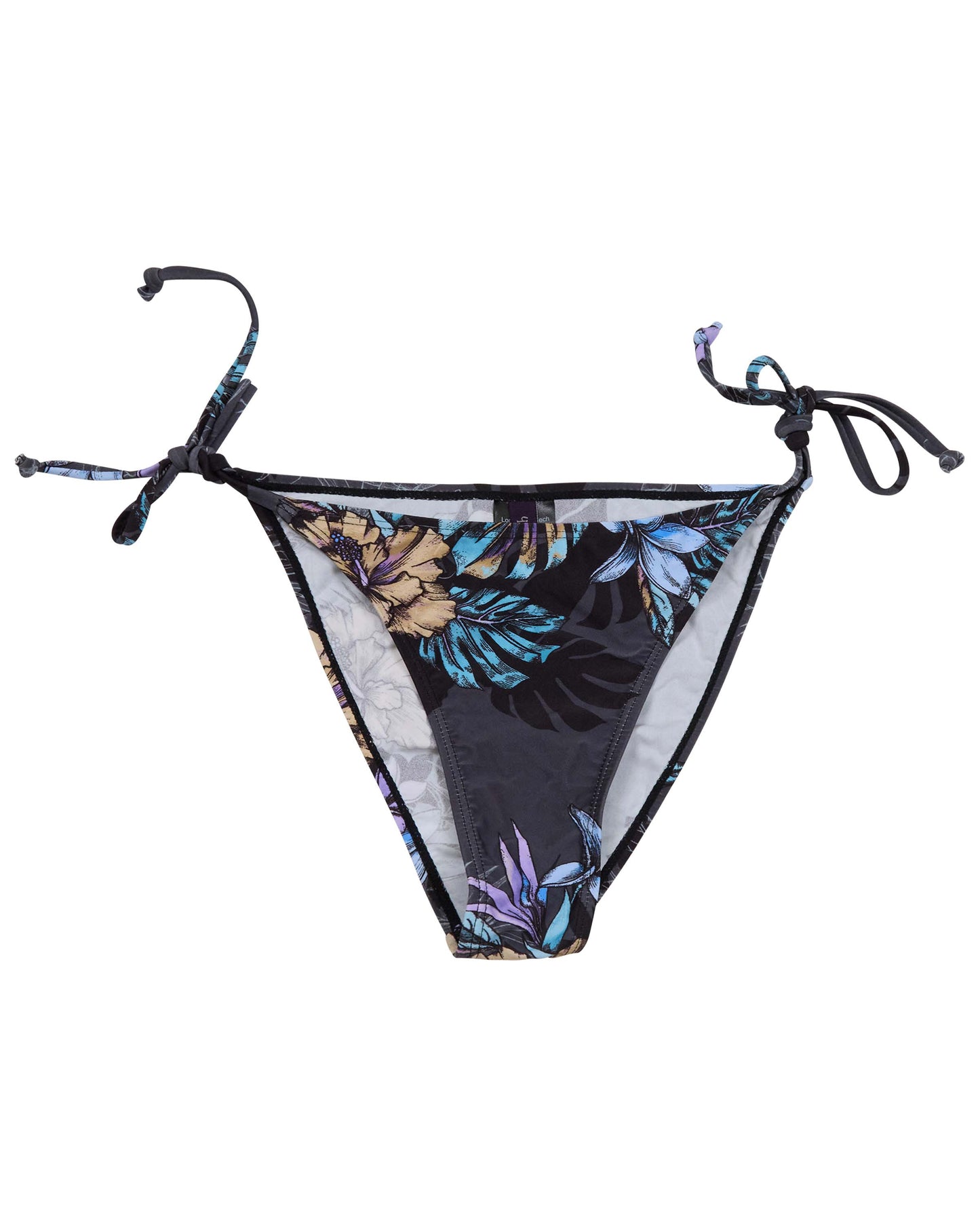 BONITA EXOTIC FLORAL BLACK WOMENS BIKINI BOTTOM