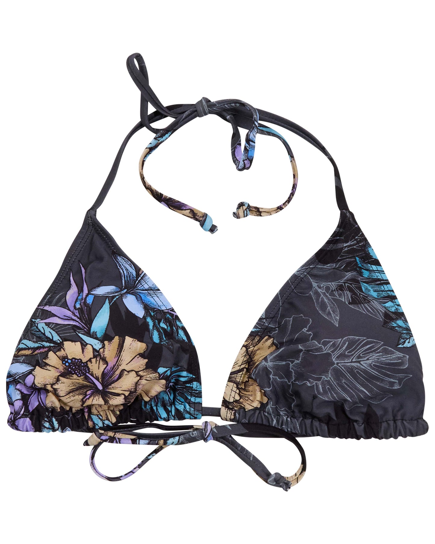 FLAVIA EXOTIC FLORAL BLACK WOMENS BIKINI TOP