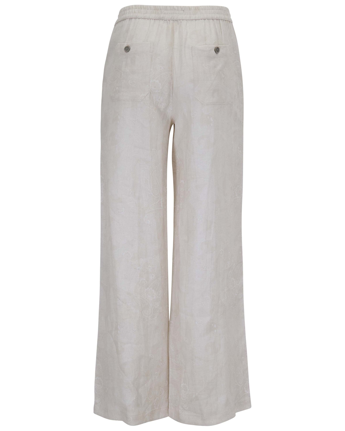 LILLIAN PAISLEY EXPLOSION IVORY WOMENS WIDE-LEG PANT