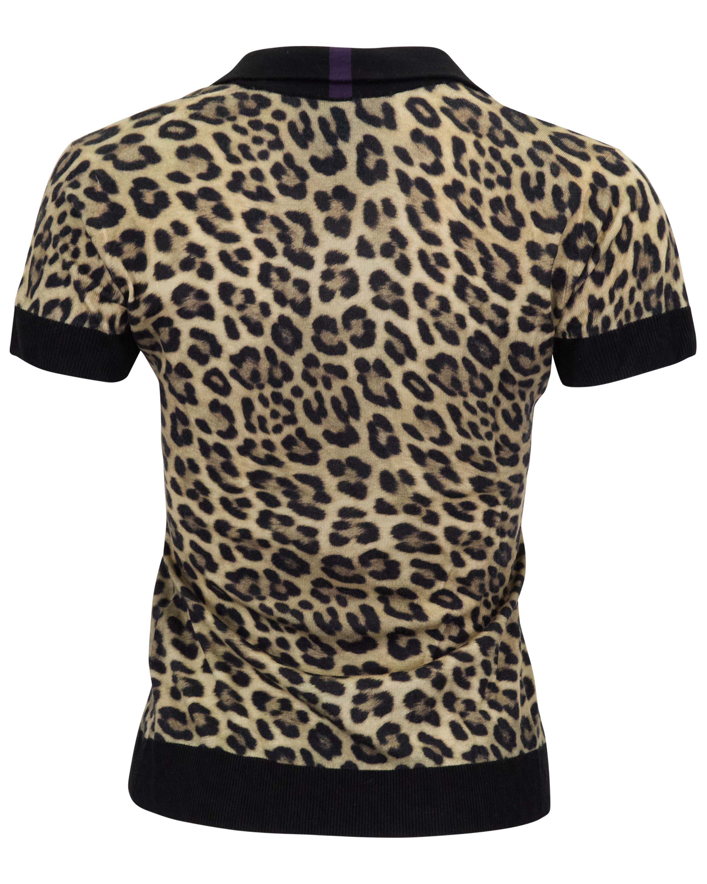トップス 5351 pour les hommes leopard polo PILGRIM LEOPARD BROWN MENS MERINO SILK CASHMERE POLO – Lords Of