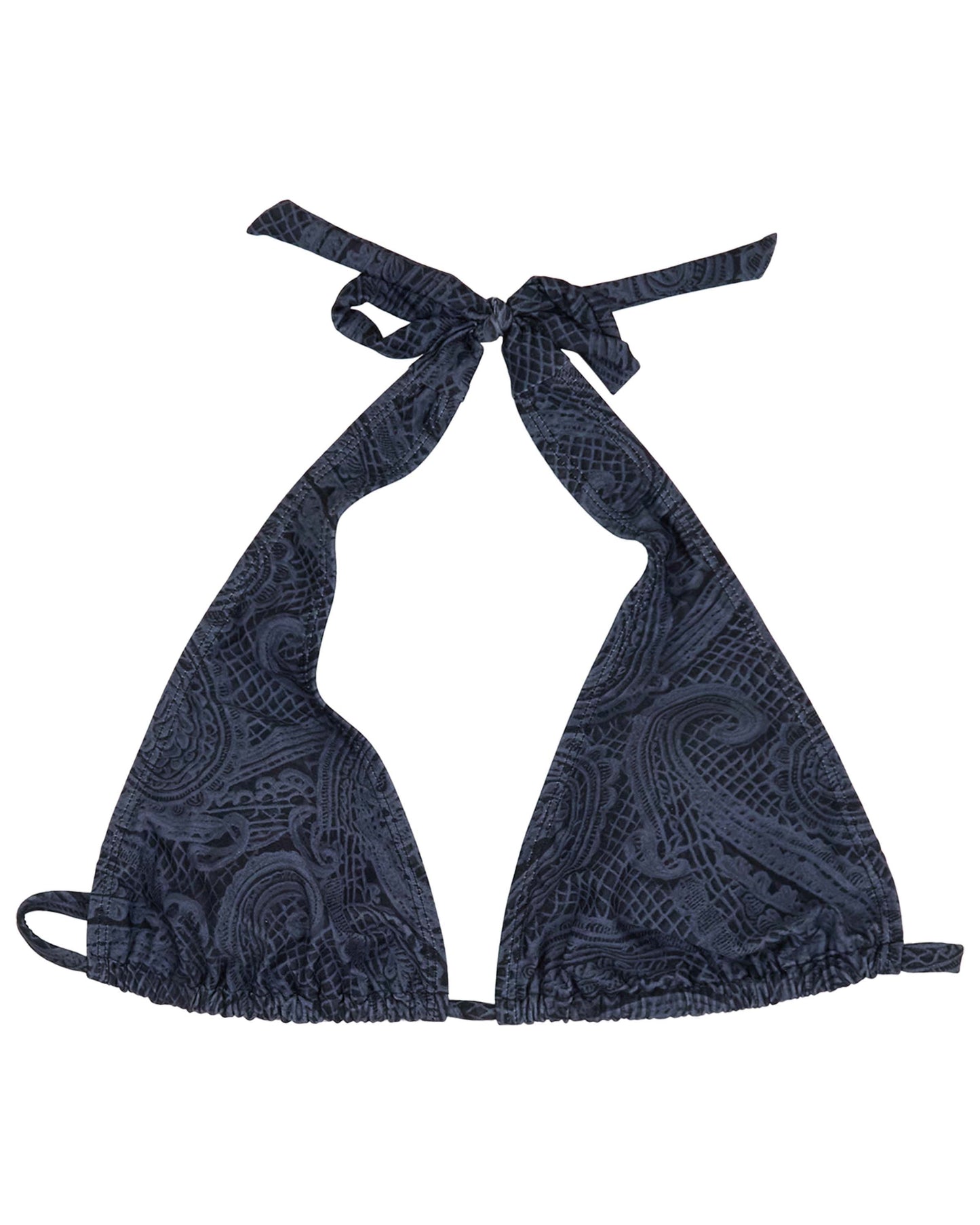 RAQUEL CROCHET PAISLEY CAVIAR WOMENS BIKINI TOP