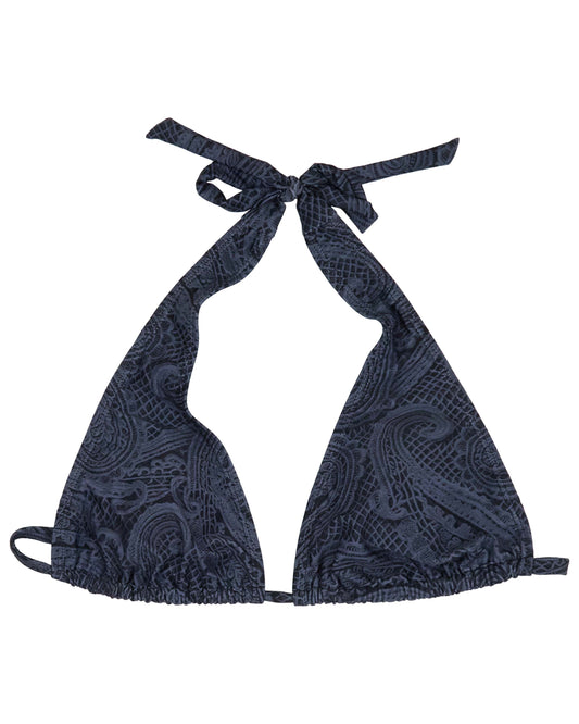 RAQUEL CROCHET PAISLEY CAVIAR WOMENS BIKINI TOP