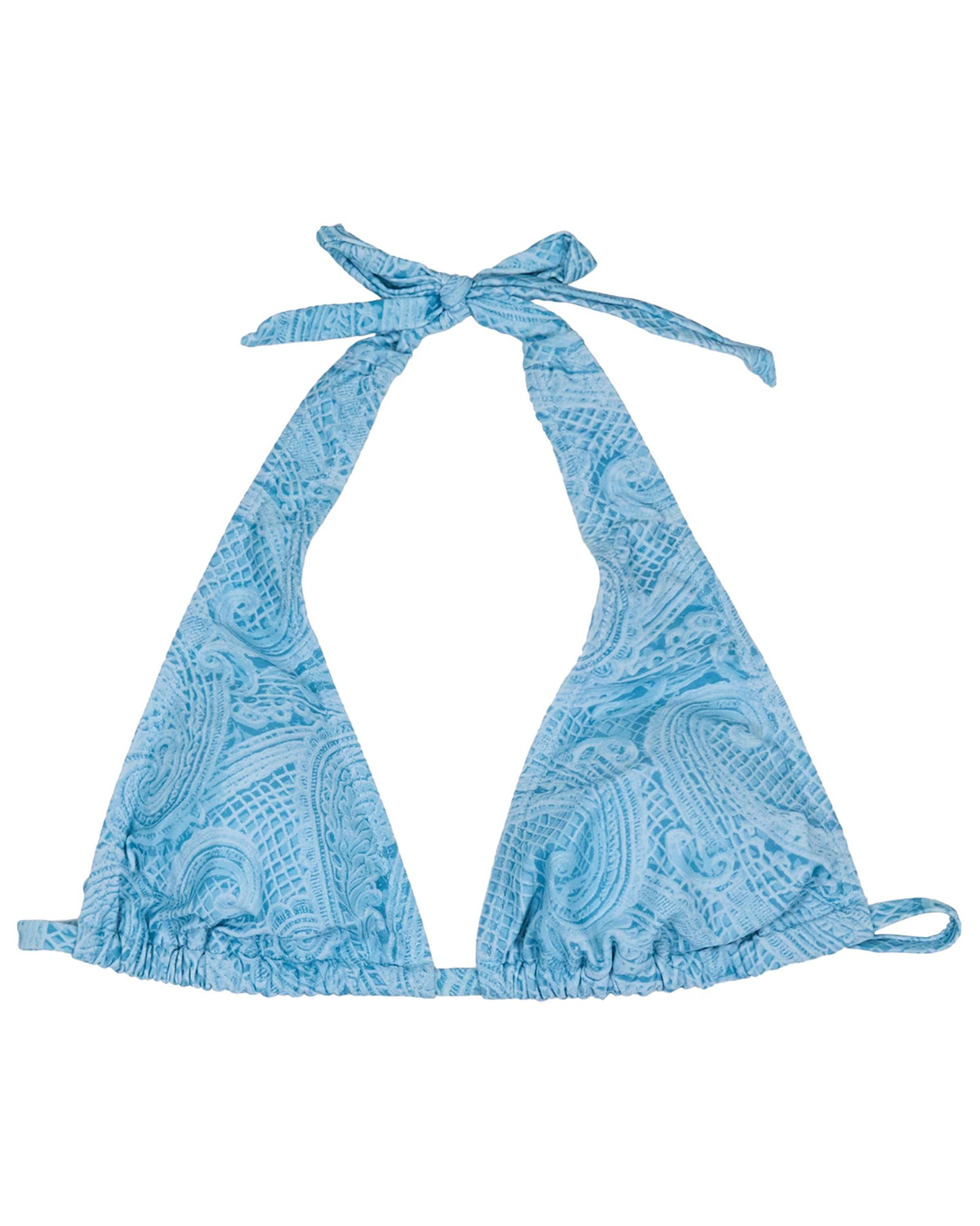 RAQUEL CROCHET PAISLEY TEAL WOMENS BIKINI TOP