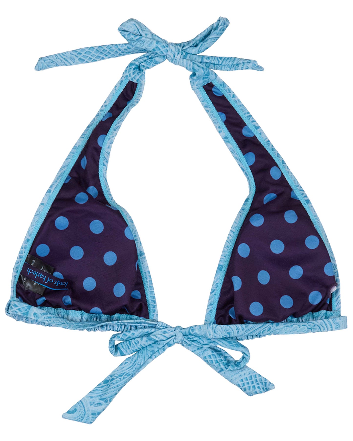 RAQUEL CROCHET PAISLEY TEAL WOMENS BIKINI TOP