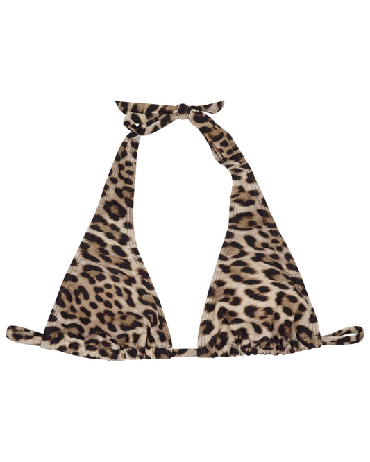 RAQUEL LEOPARD BROWN WOMENS BIKINI TOP