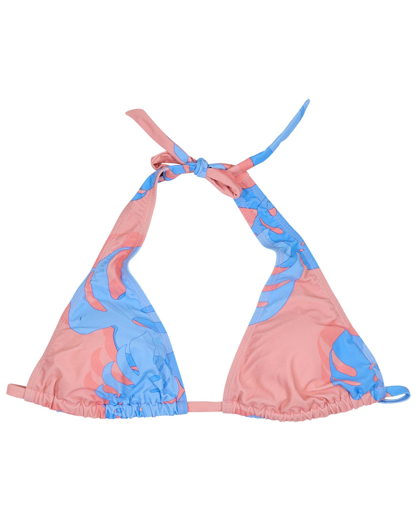 RAQUEL MONSTERA FLORAL CORAL WOMENS BIKINI TOP