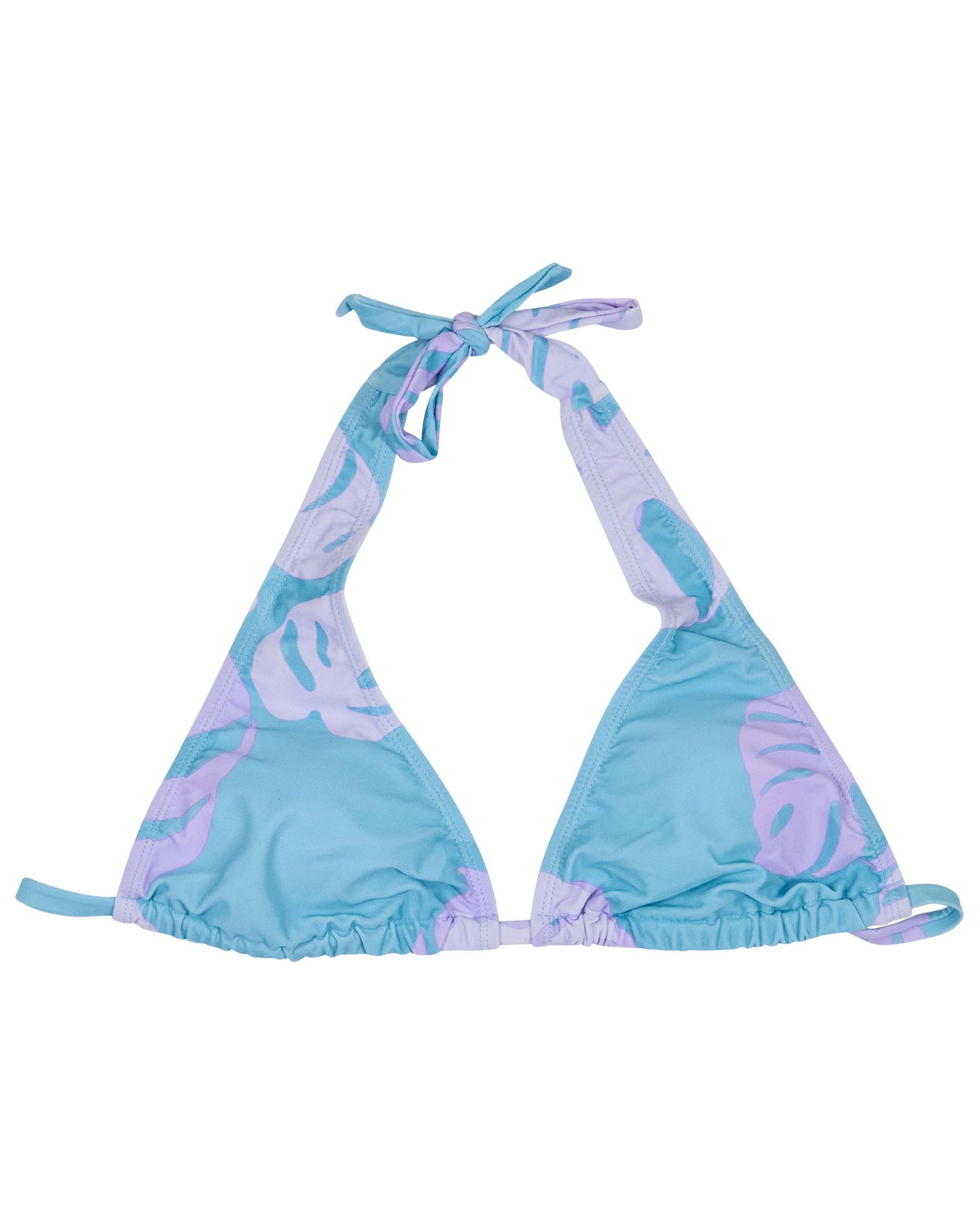 RAQUEL MONSTERA FLORAL TEAL WOMENS BIKINI TOP