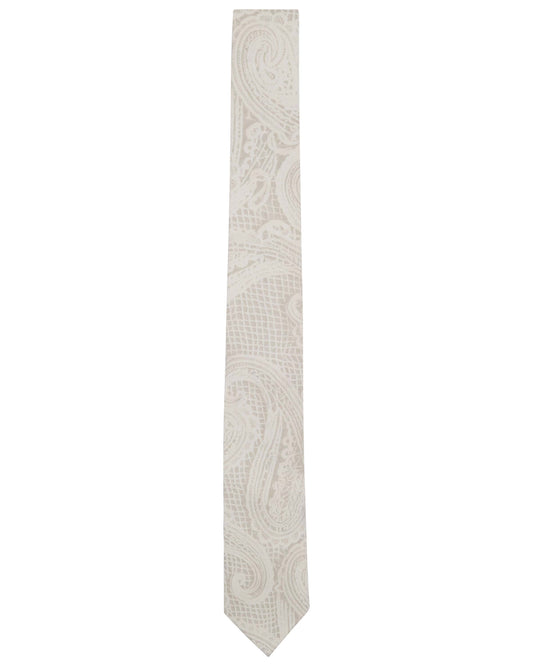 TALIA CROCHET PAISLEY IVORY WOMENS PRINTED TIE