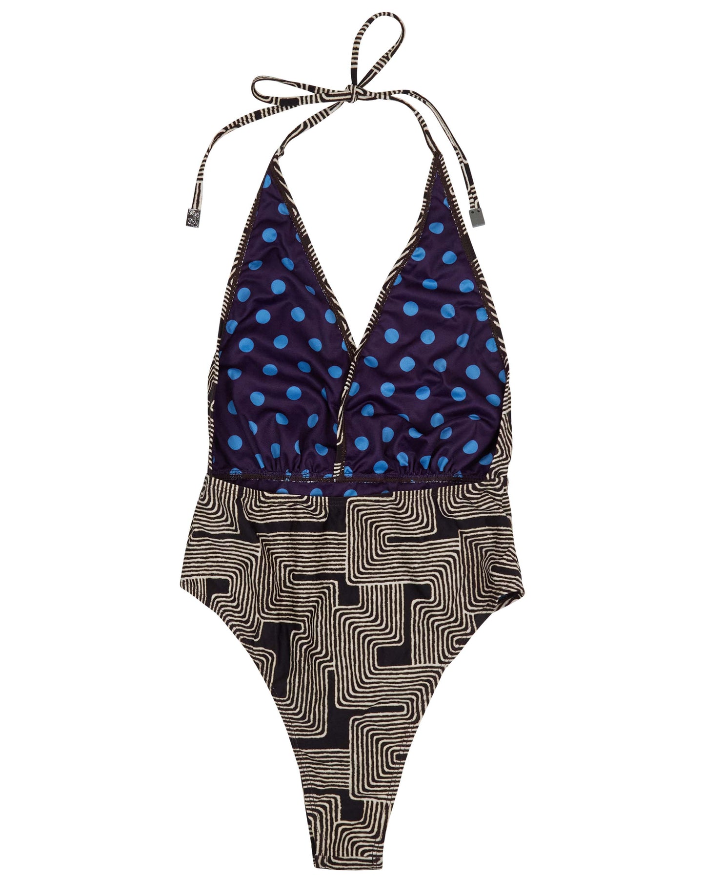 XENA INTER TWINE BLACK WOMENS HALTER ONE-PIECE SWIMSUIT