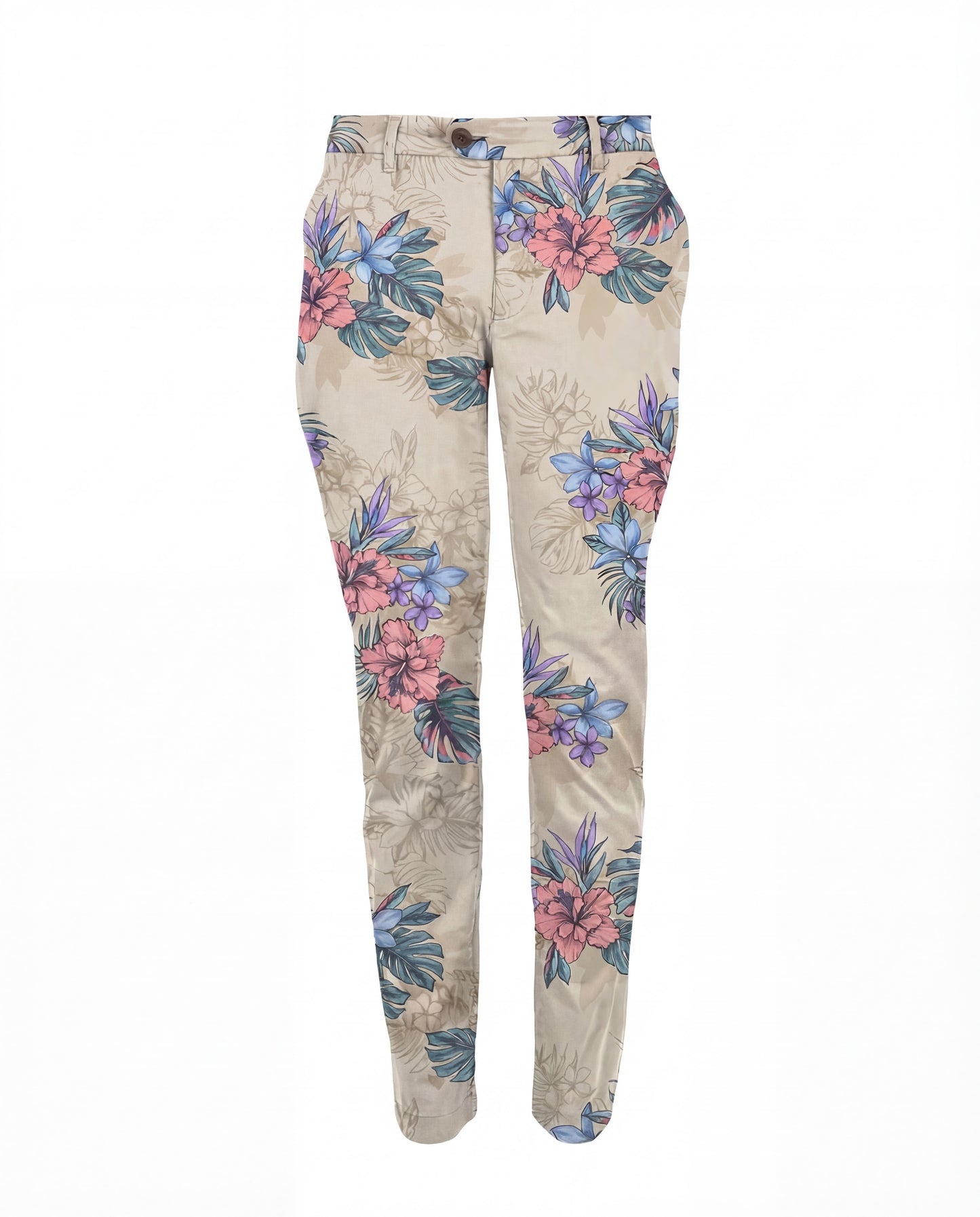 JACK EXOTIC FLORAL NATURAL MENS FLAT FRONT PANT