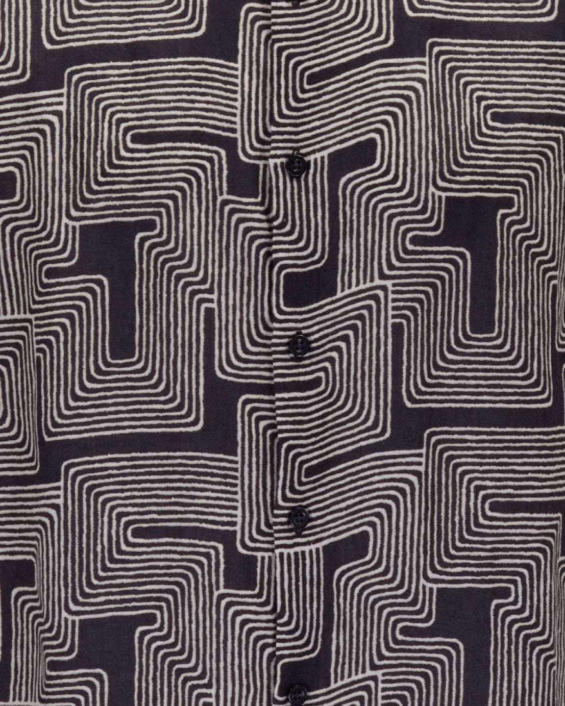 LANDON INTER TWINE BLACK MENS LINEN SHIRT