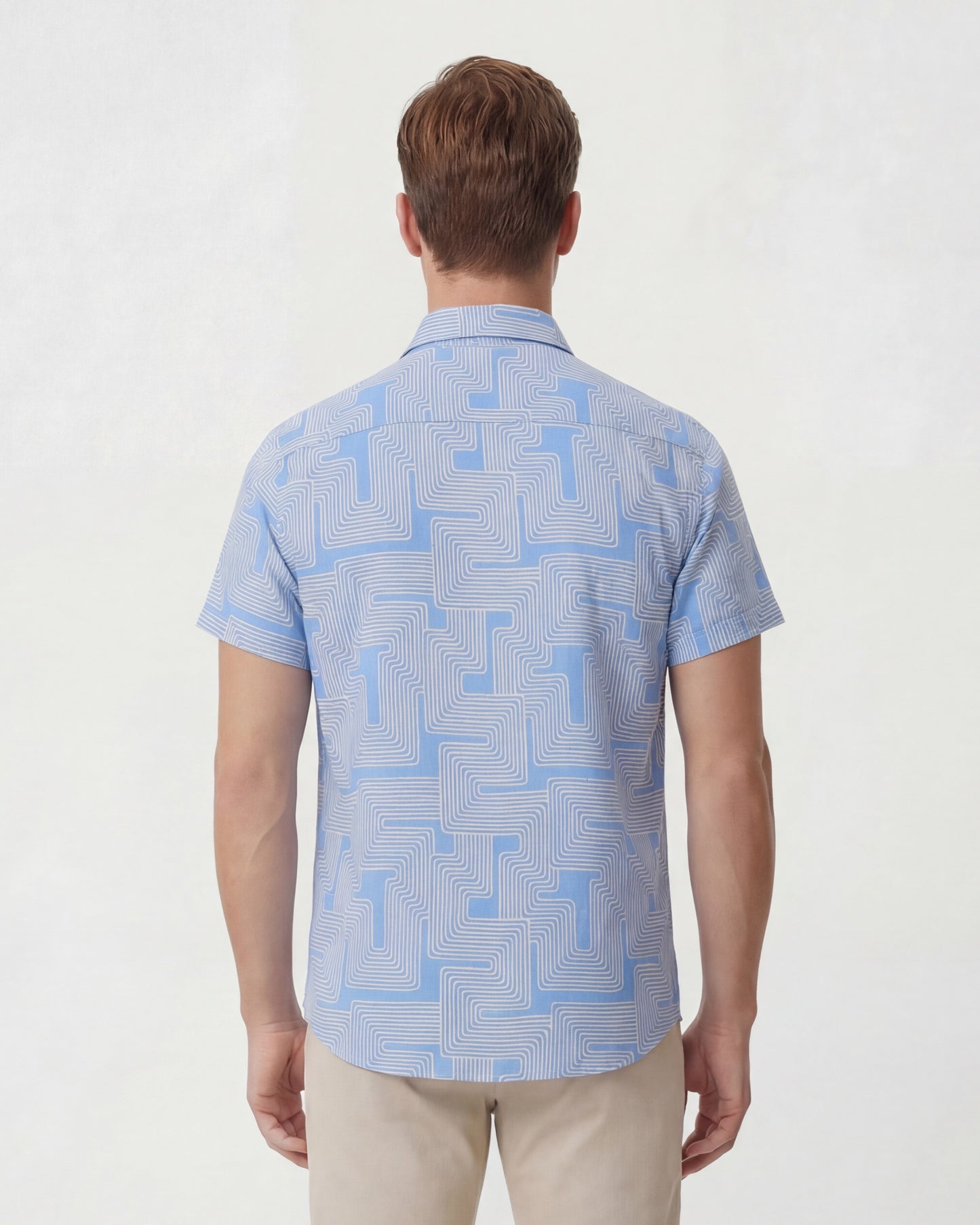 LANDON INTER TWINE BLUE MENS LINEN SHIRT