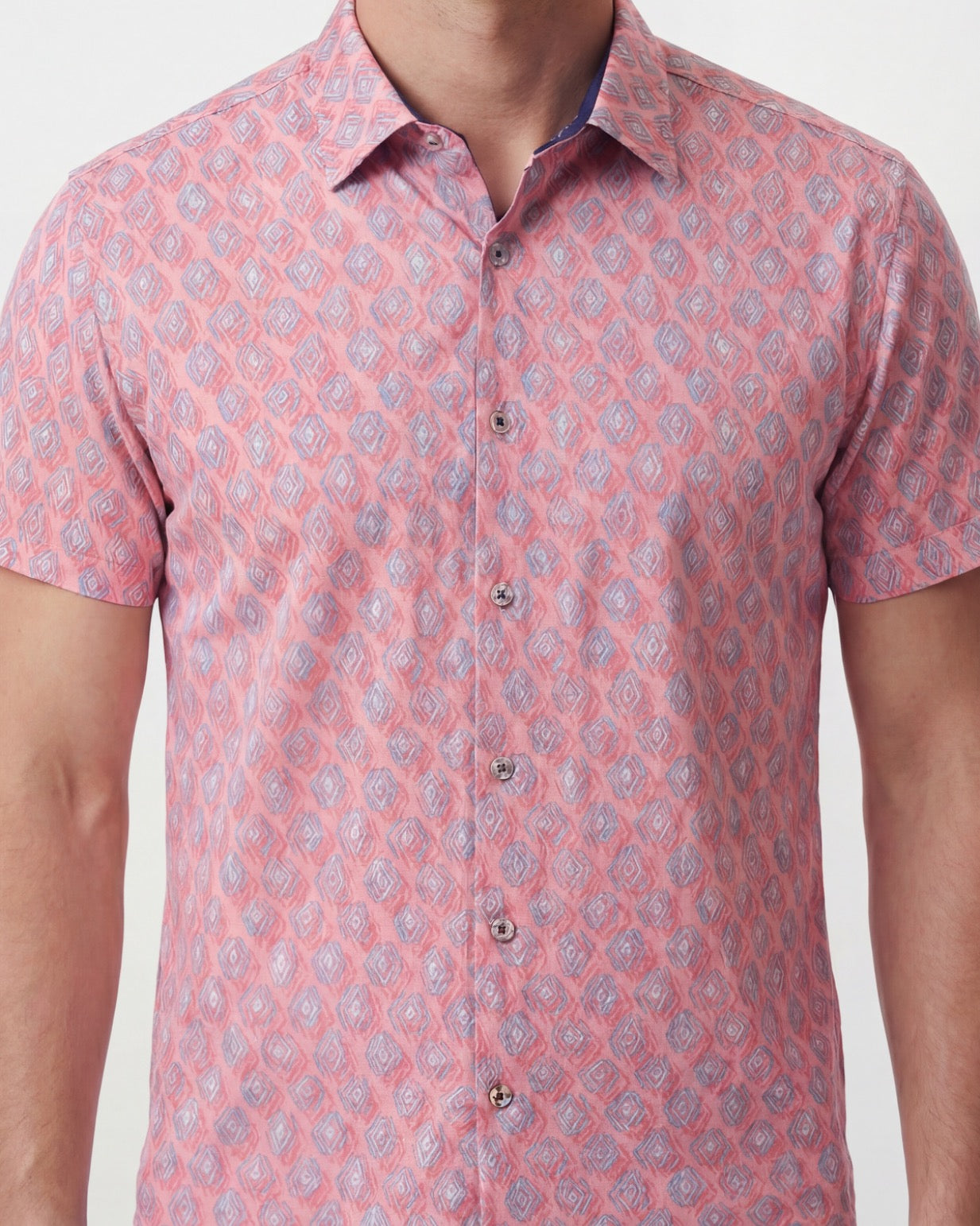 TOBIAS MUD GEO CORAL MENS MERINO WOOL SHIRT