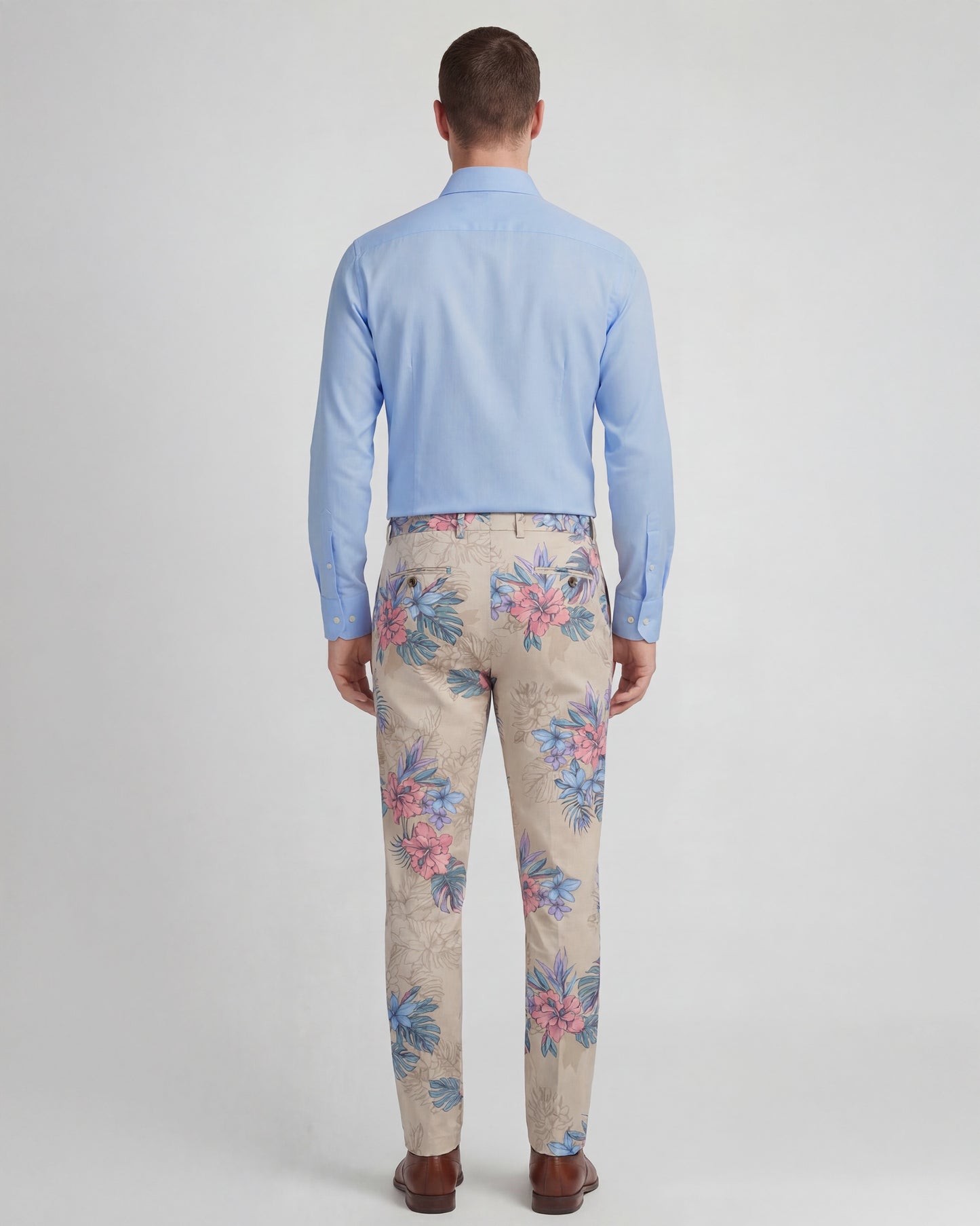 JACK EXOTIC FLORAL NATURAL MENS FLAT FRONT PANT