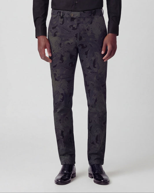 JACK PAISLEY EXPLOSION BLACK MENS FLAT FRONT PANT