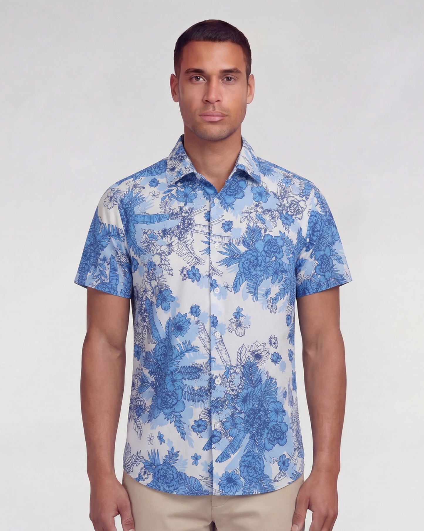 SCOTT MONO FLORAL WHITE MENS PRINTED SHIRT