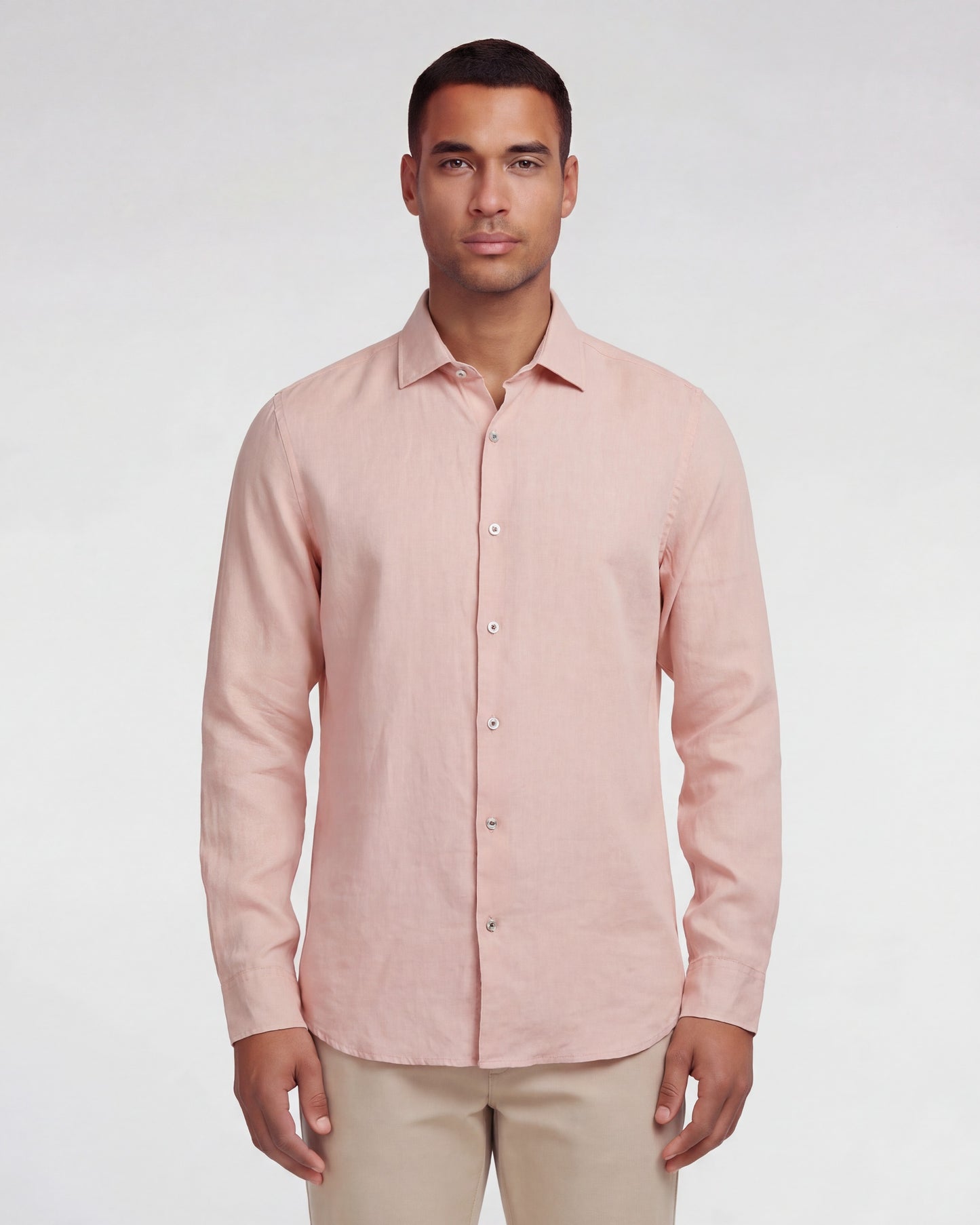 LAURENT LINNEN OVERHEMD - ROZE